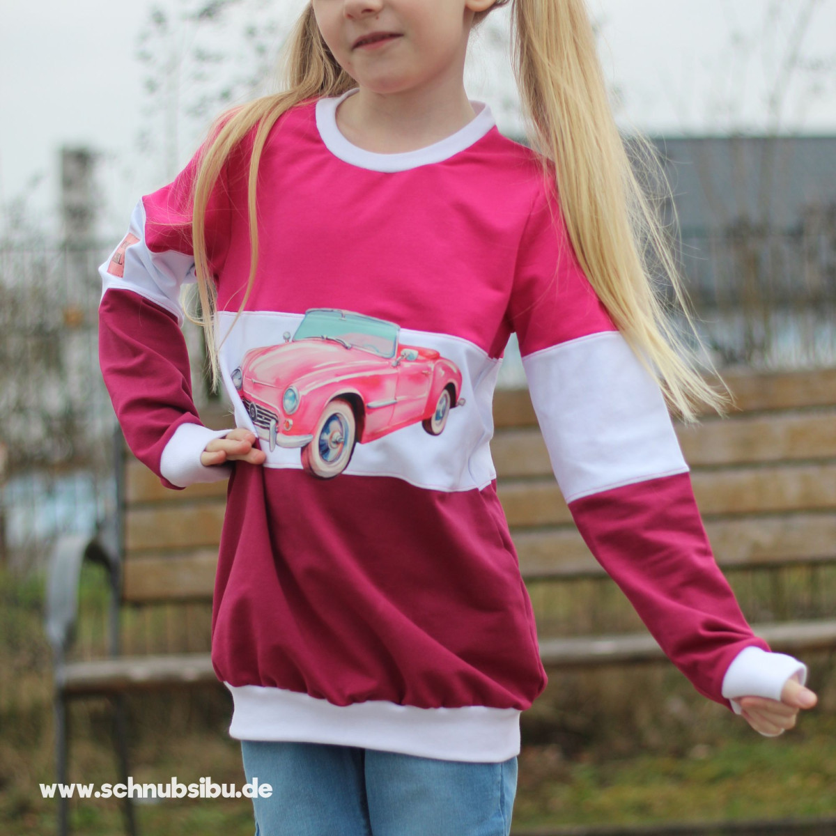 Bügelbild Cabrio rosa